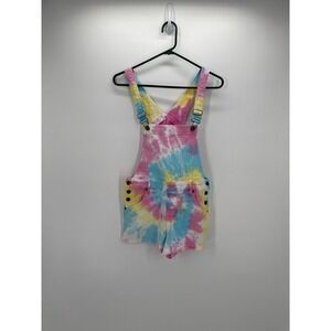 Blackheart Pastel Tie Dye Short Overalls Size 1 Y2K Festival Romper Shorts
